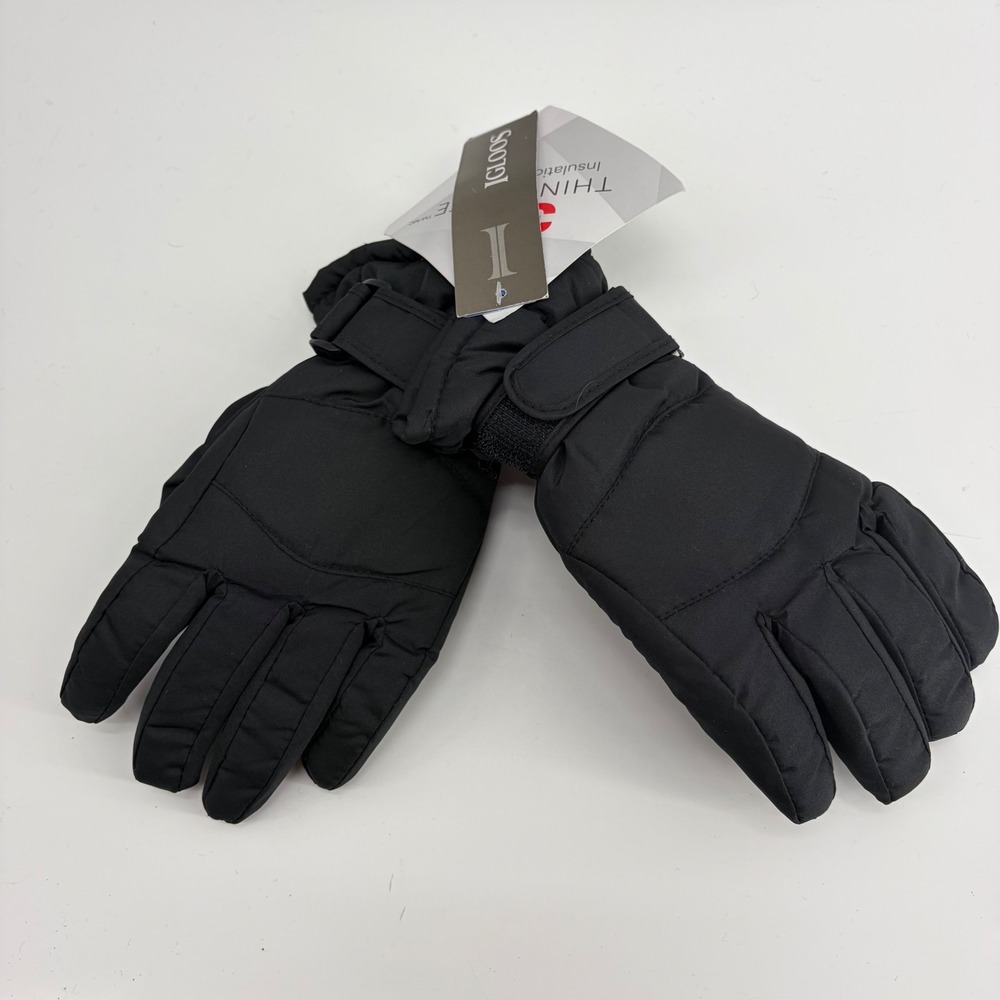 Igloos Youth Medium Black Waterproof 3M Thinsulate Winter Gloves A01-25-619Y-M-D